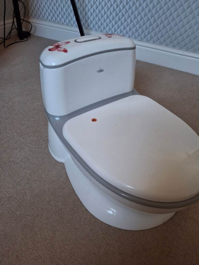 Baby Toilet Training Potty - White with Butterflies