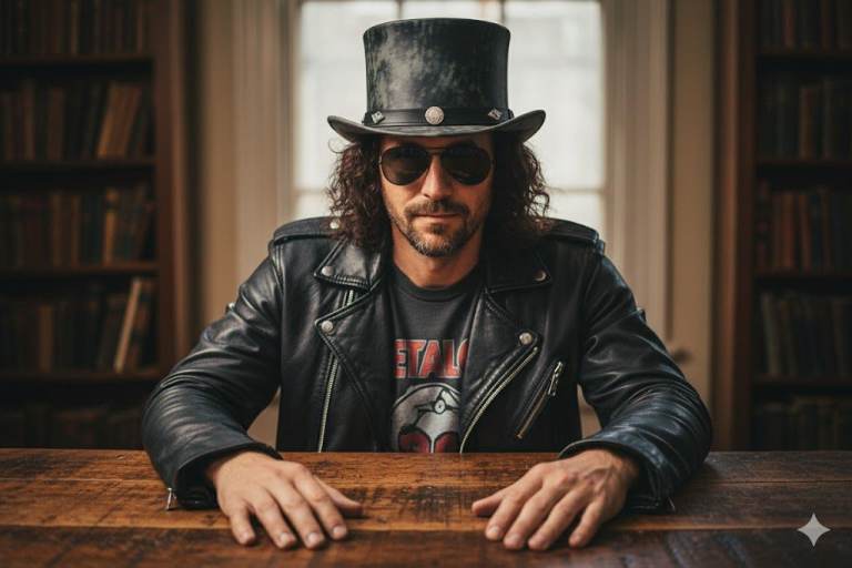 Distressed Black Leather Top Hat, Studded Band, Steampunk Gothic Hat