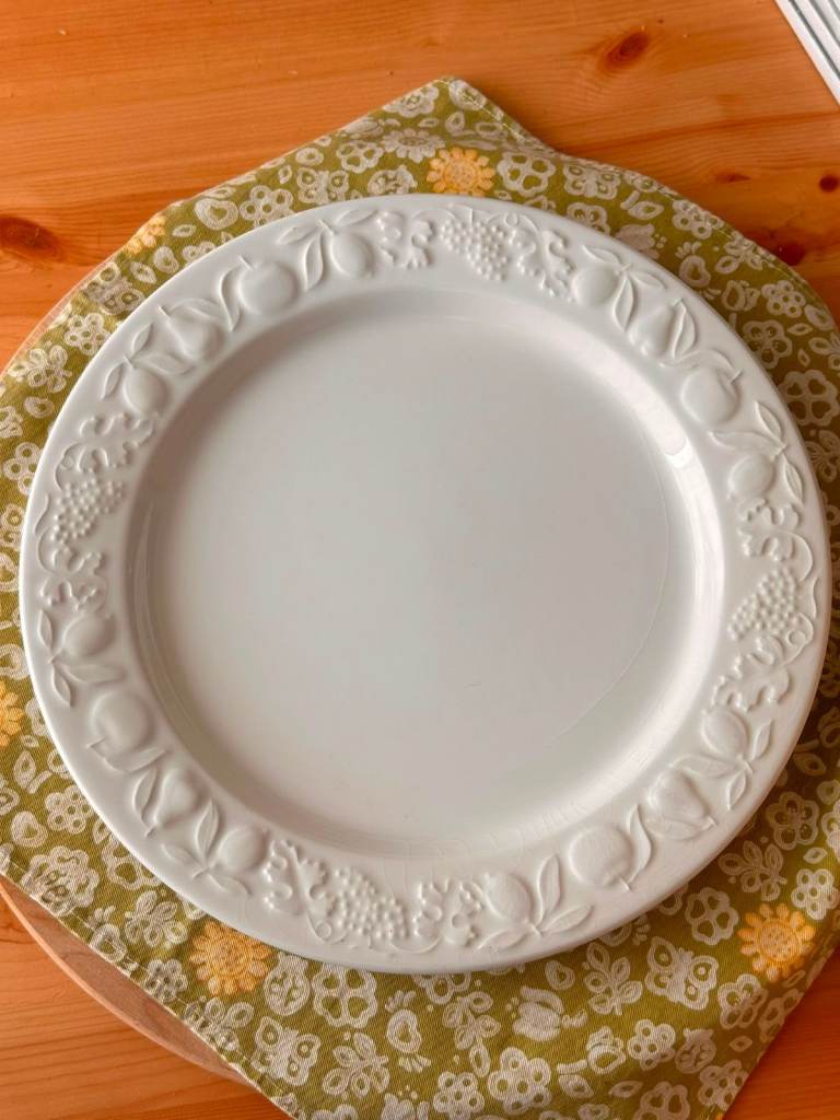 The Pier Made in Italy White Ceramic Plate with Embossed Fruit Design
