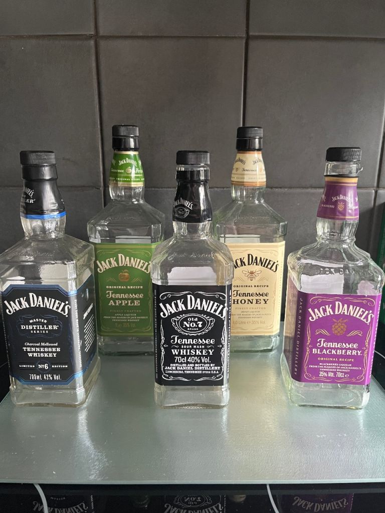 Jack Daniel's Empty Bottles – Set of 5, Various Flavours