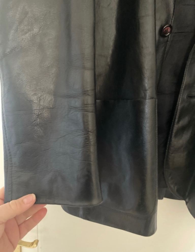 Black leather blazer jacket size M by Blazer 