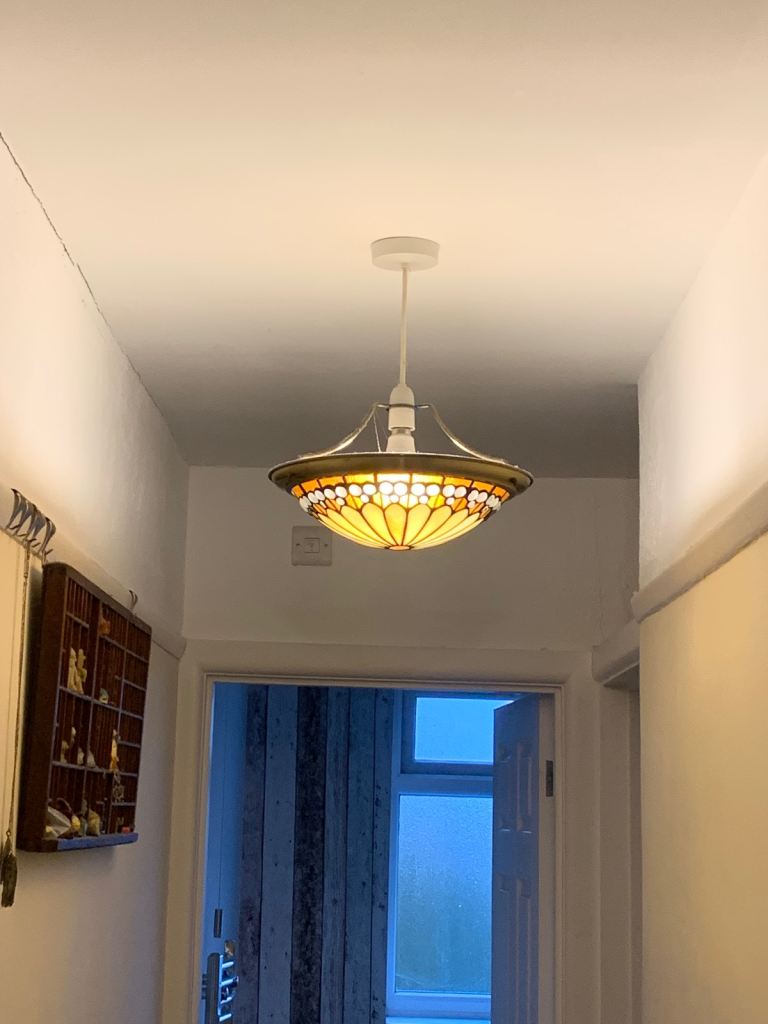 2 Tiffany glass lamp shades 