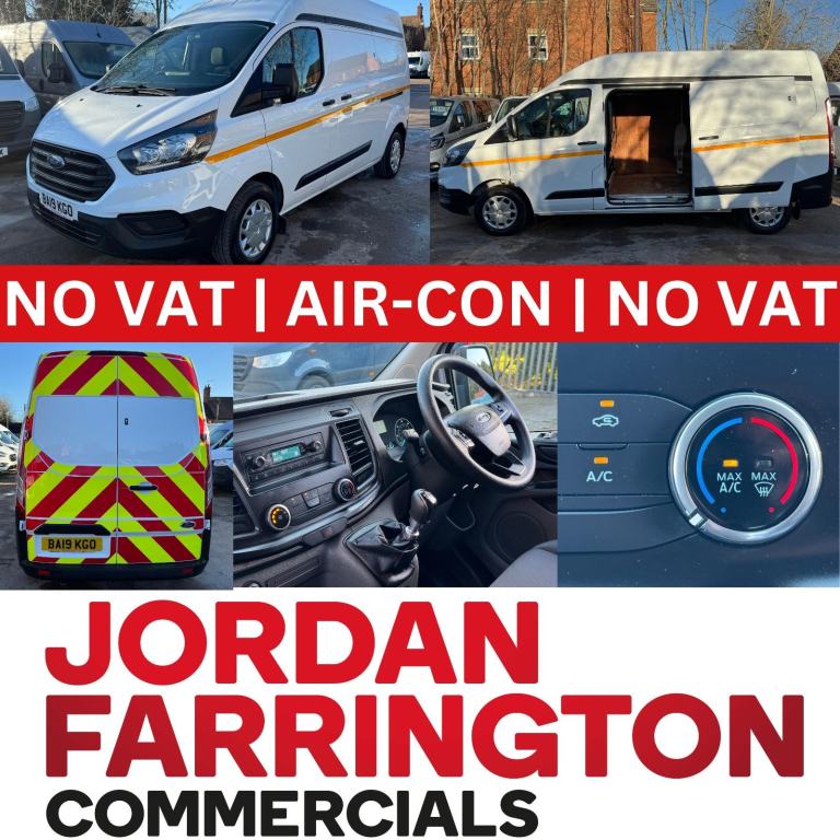 2019 FORD TRANSIT CUSTOM L2 H2 LOW MILEAGE EURO 6 PANEL VAN WITH AIR-CON NO VAT