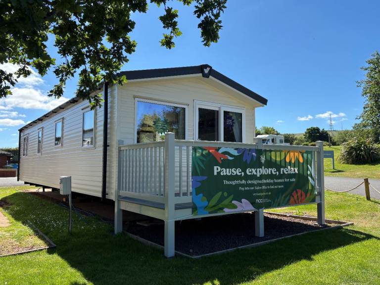 Cheap brand new caravan with decking, near Edinburgh, Berwick, Newcastle, Thurston Manor
