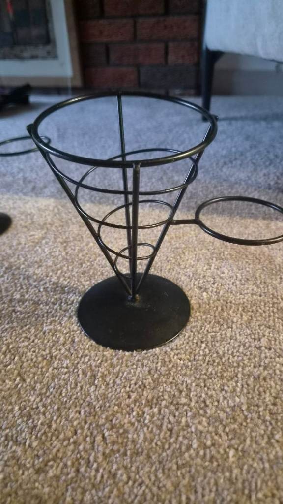 4 x Black Metal Cone and Dip Holders - Good Condition