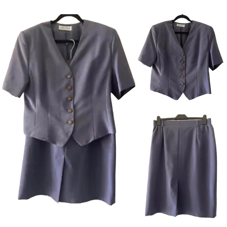 Jacques Vert Wedding Jacket & Skirt Lilac/Blue - Like New Size 16 