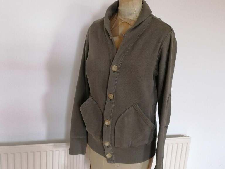 Rare LOOPWHEELER Japanese Designer Sweatshirt  Knit Cardigan Jacket. Size : S 
