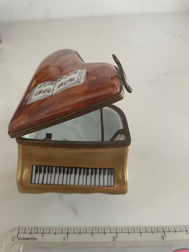 Vintage limited edition Limoges baby grand piano trinket box
