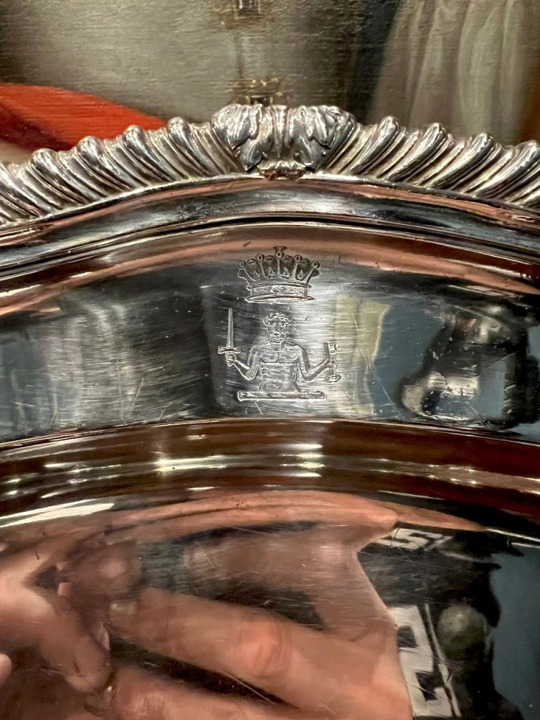 Massive Paul Storr George III antique Sterling silver platter / tray . Hallmarked 925