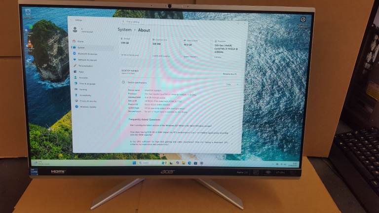 Acer Aspire C24-1650 11th Gen i3 All In One 23.8" FHD 256Gb 16GB Windows 11 computer