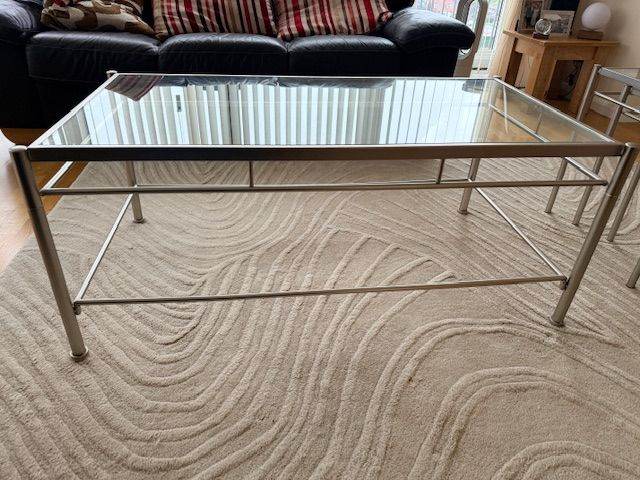 Metal and glass coffee table