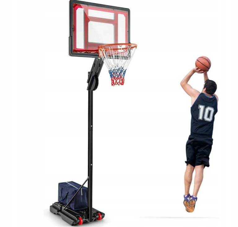 Large 1.55-3.1M Height Adjustable Basketball Hoop Net with Wheels Sports Black Red BRAND NEW IN BOX