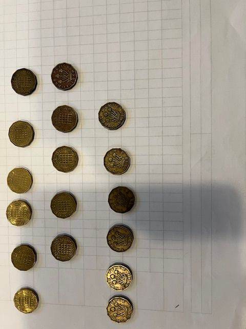 2 x £2 collection coins 1999, 2009 and Rare fair condition 3d 1946,  separate 17 x 3d's 