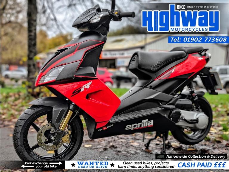 2020 Aprilia SR50 2T Malossi 70 kit Fast 55mph+ Sport Scooter with 12 Months MOT
