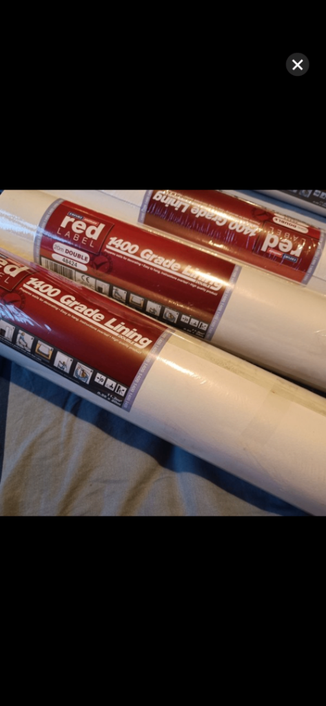 4 Double Rolls Red Label 1400 Grade Lining Paper - New, Unopened Rolls