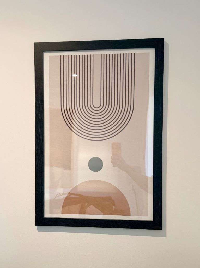 2x Modern Abstract Wall Art Print in Black Frame