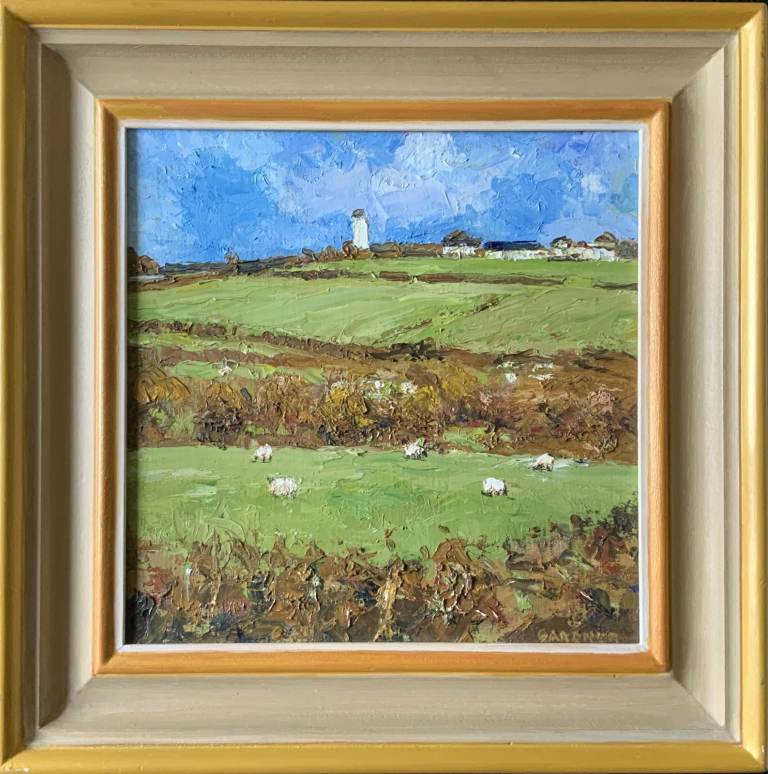 Keith Gardner RCA (b. 1933) Farming Sheep Landscape Impasto Oil Painting