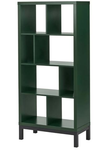 IKEA KALLAX Shelving unit, dark green, 147x77 cm, with black
