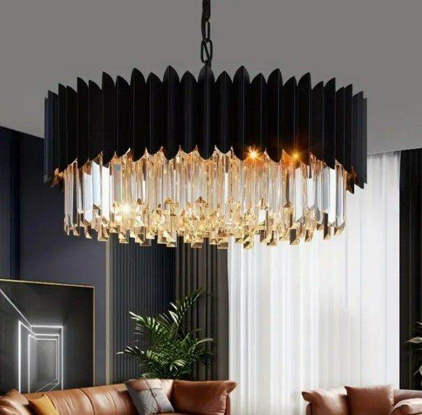  Modern Black Crystal Chandelier 