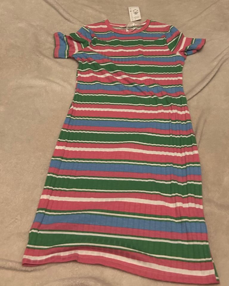 Primark Striped Midi Dress - Size S, New with Tags