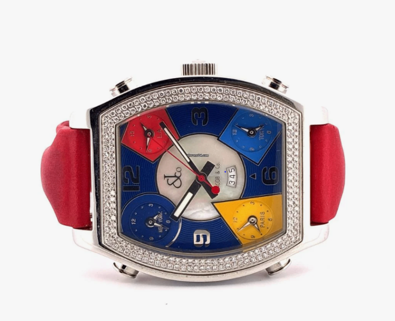 Jacob  & Co 5 Time Zone Quasar Chronograph 3.25Ct  Diamond Watch