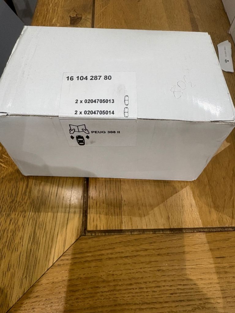 Front and rear brake pads for Peugeot 308