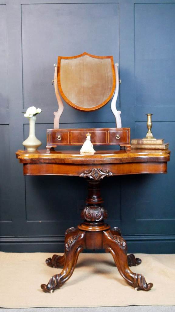 Antique vintage Georgian Mahogany Toilet Table Mirror