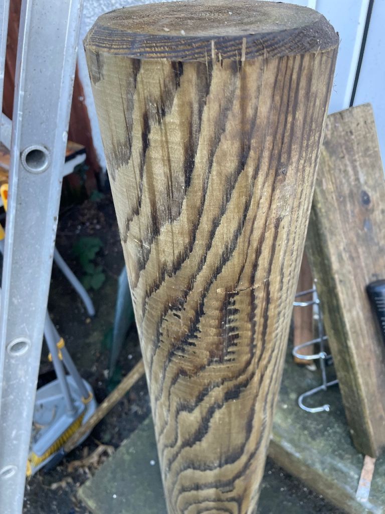 Pressure treated fence post or log 31" x 6" diameter - round