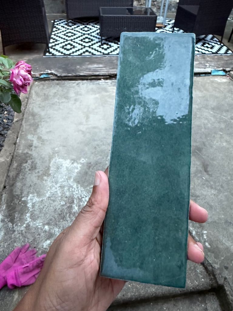 80 New Green Ceramic Tiles 20x6cm