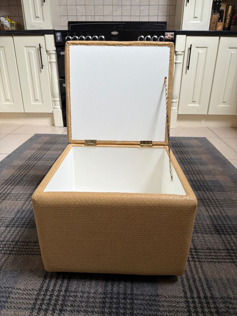 Sandy Cream Storage Ottoman 