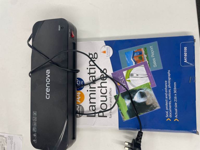 Crenova A4 Laminator & 100+ Laminating Sleeves