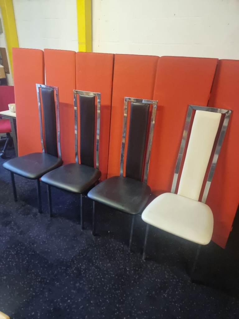 Set Of 4 Wayfair Highback Dining Chairs Never Been Used Faux Leather 