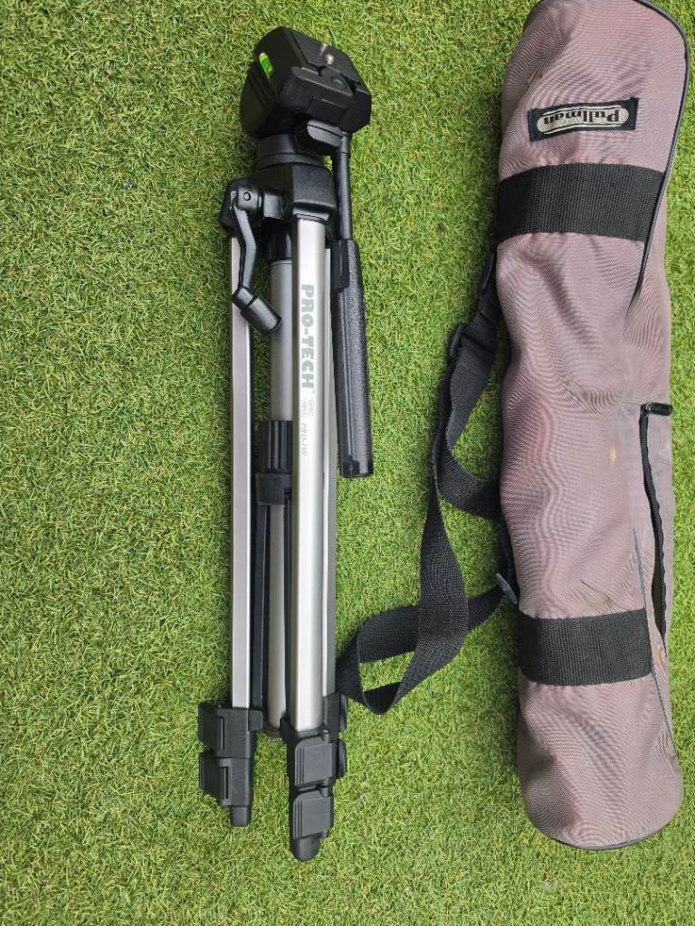 Pro-Tech PRO-100 Video Tripod Camera Tripod With Carry Bag Adjustable Pan Tilt