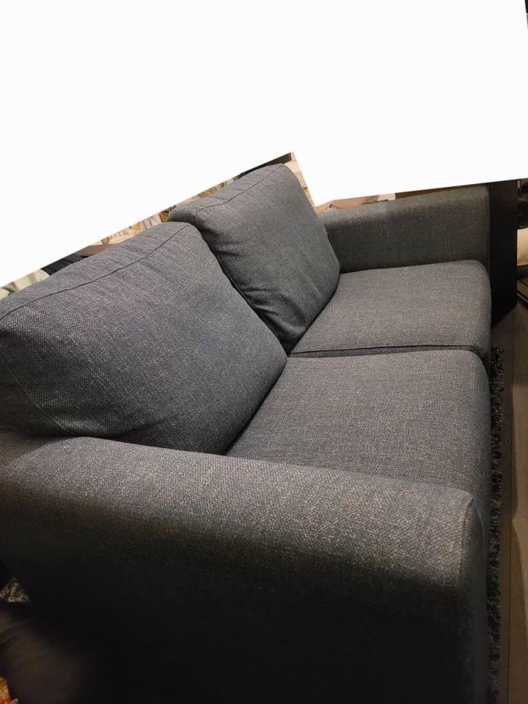 Blue-Grey 2-Seater Sofa + Matching 1-Seater Armchair