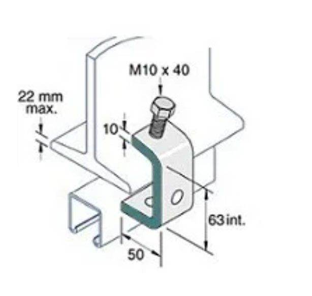 Beam Clamp Galvinised 10mm Mild Steel