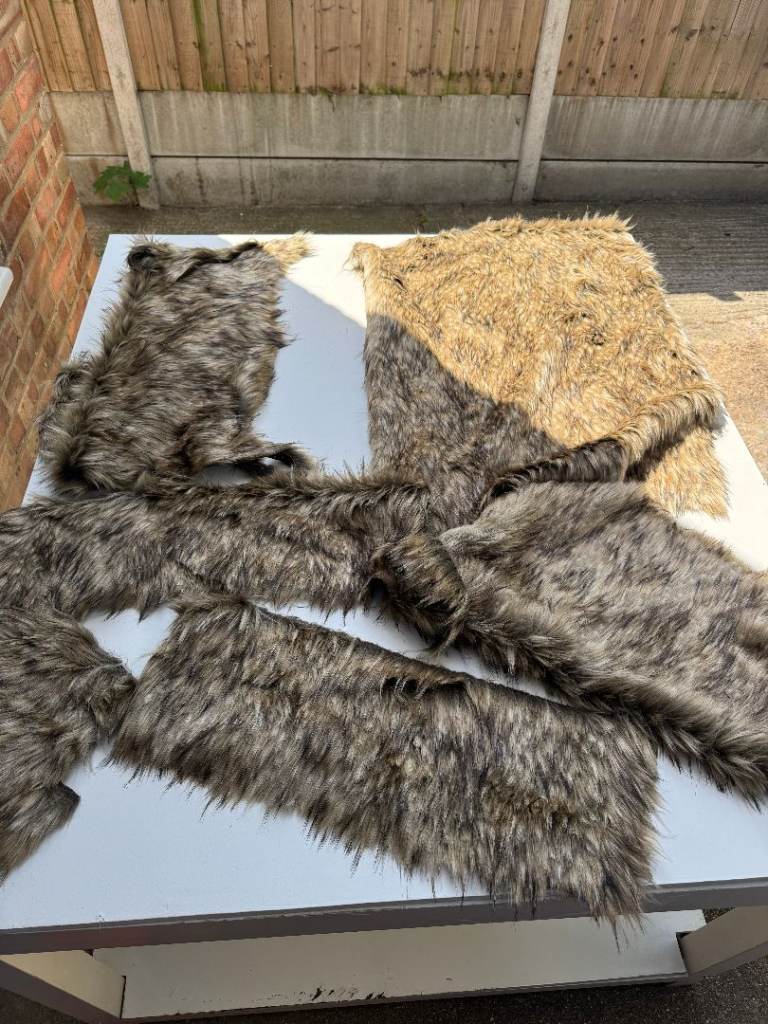 LARGE FAUX FUR FABRIC BUNDLE SCRAPS