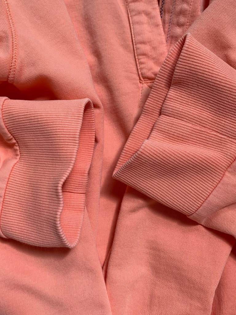 White Stuff Cotton Tunic Shirt Long Sleeve Popover Jersey Top Size 18 Mid Coral