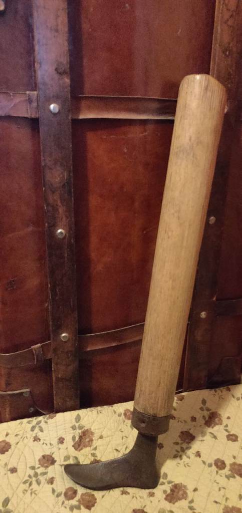 Victorian Cast Iron & Wood Cobbler's Shoe Last.