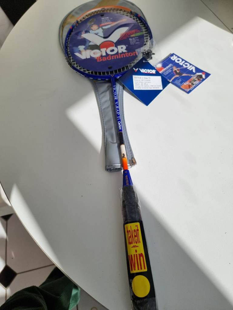 Brand new Victor V-Rap Ti Carbon Badminton Racket with Cover & spare grommets 