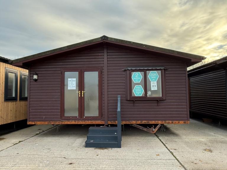 2 Bed Twin Lodge - DG, CH. French Doors, Wood Clad - Offsite Sale / Own Land