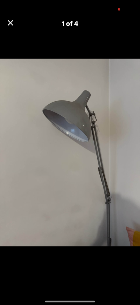 Grey retro floor lamp 