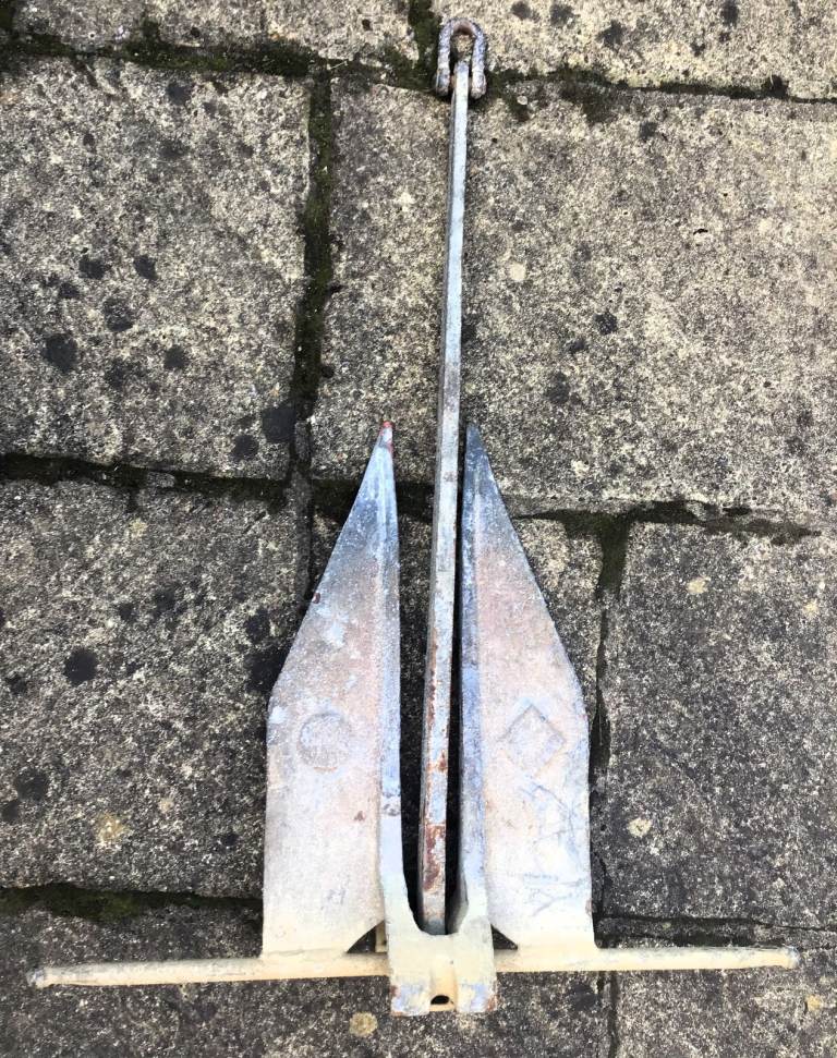 Genuine Danforth 16kg Galvanized Boat Anchor.