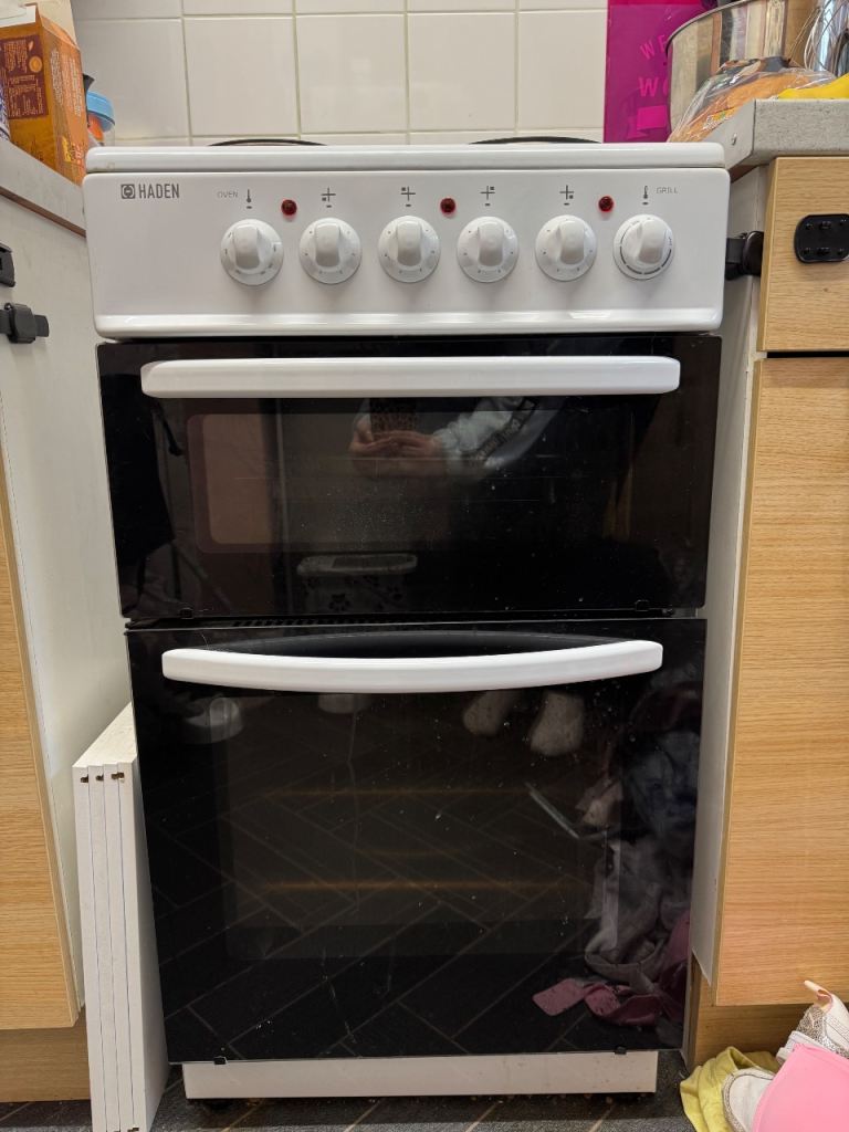 White Electric Cooker - Faden Double Oven with Hob