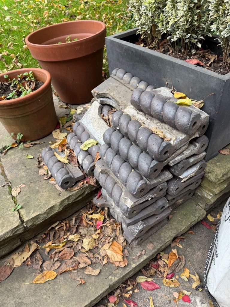 Reclaimed Victorian black roped path edgings 