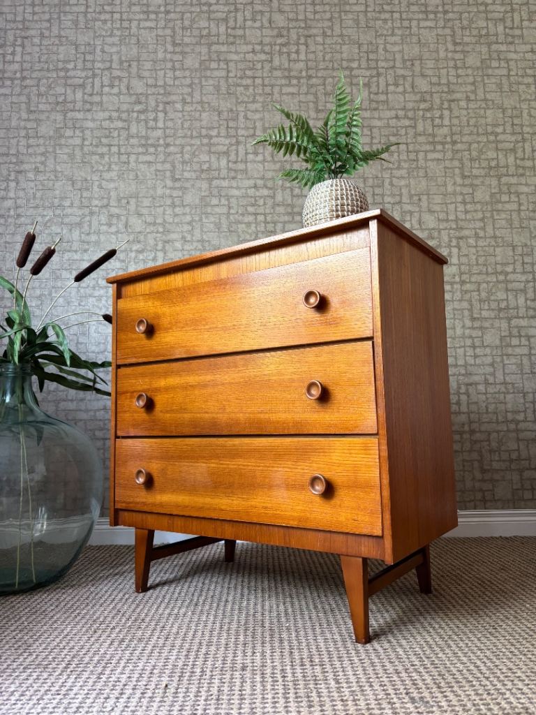 Vintage Retro Mid Century Teak Chest of Drawers