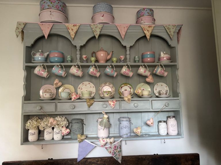 Top Dresser with lots of crockery, jars and tins