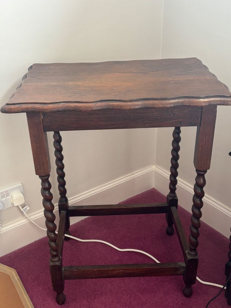 Antique barley twist side table 