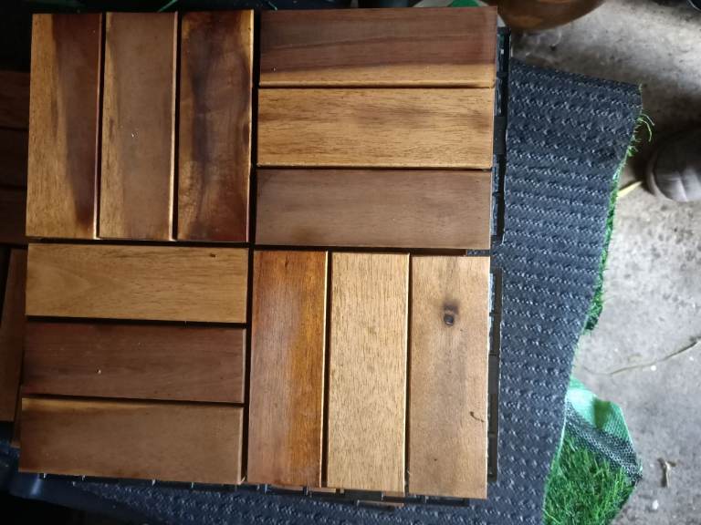 4pack Acacia pine real wood decking tiles