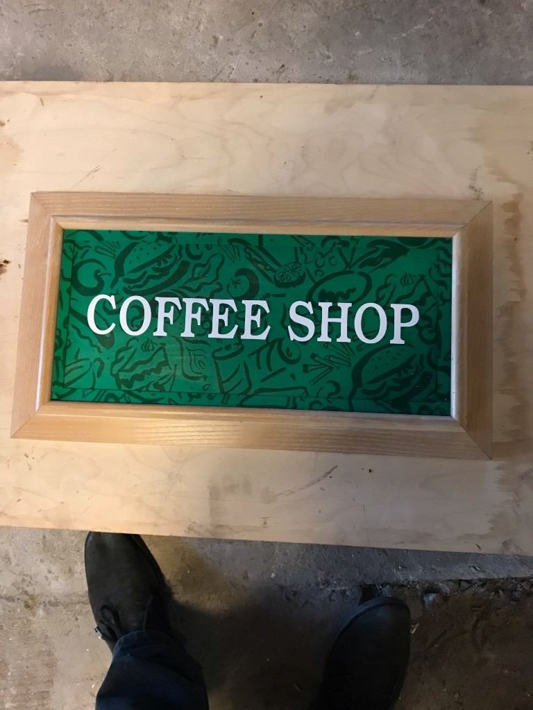 Limed Oak Coffee shop sign 715mm x 385mm