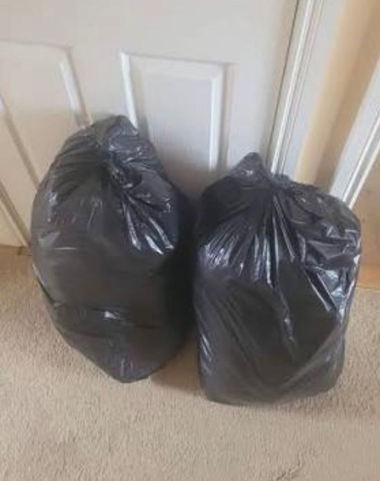 2 black bags of clothes bags new items 